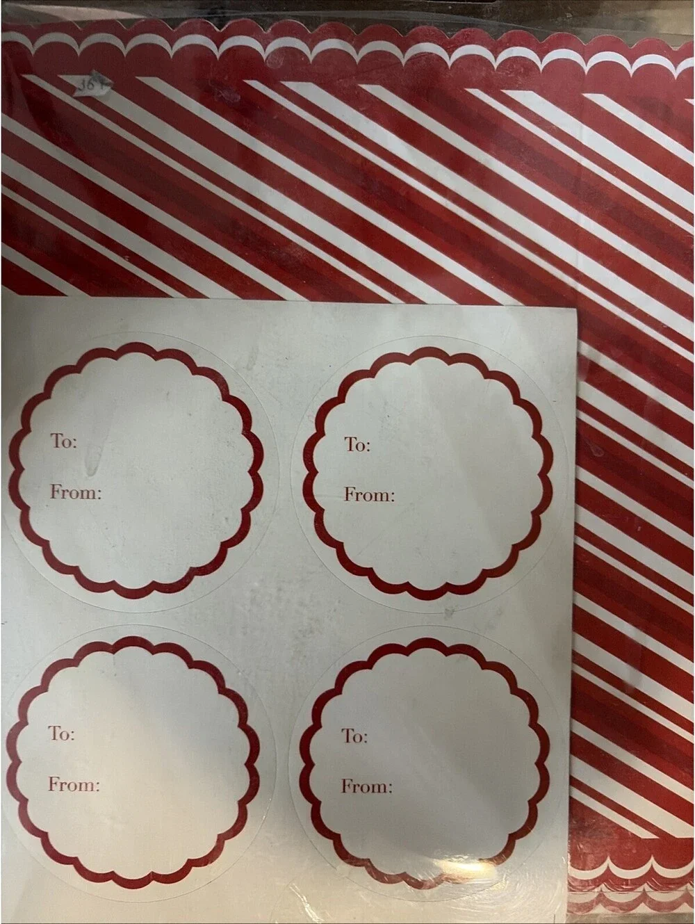 Candy Cane Red & White Striped Candy Cookie Boxes 8.75
